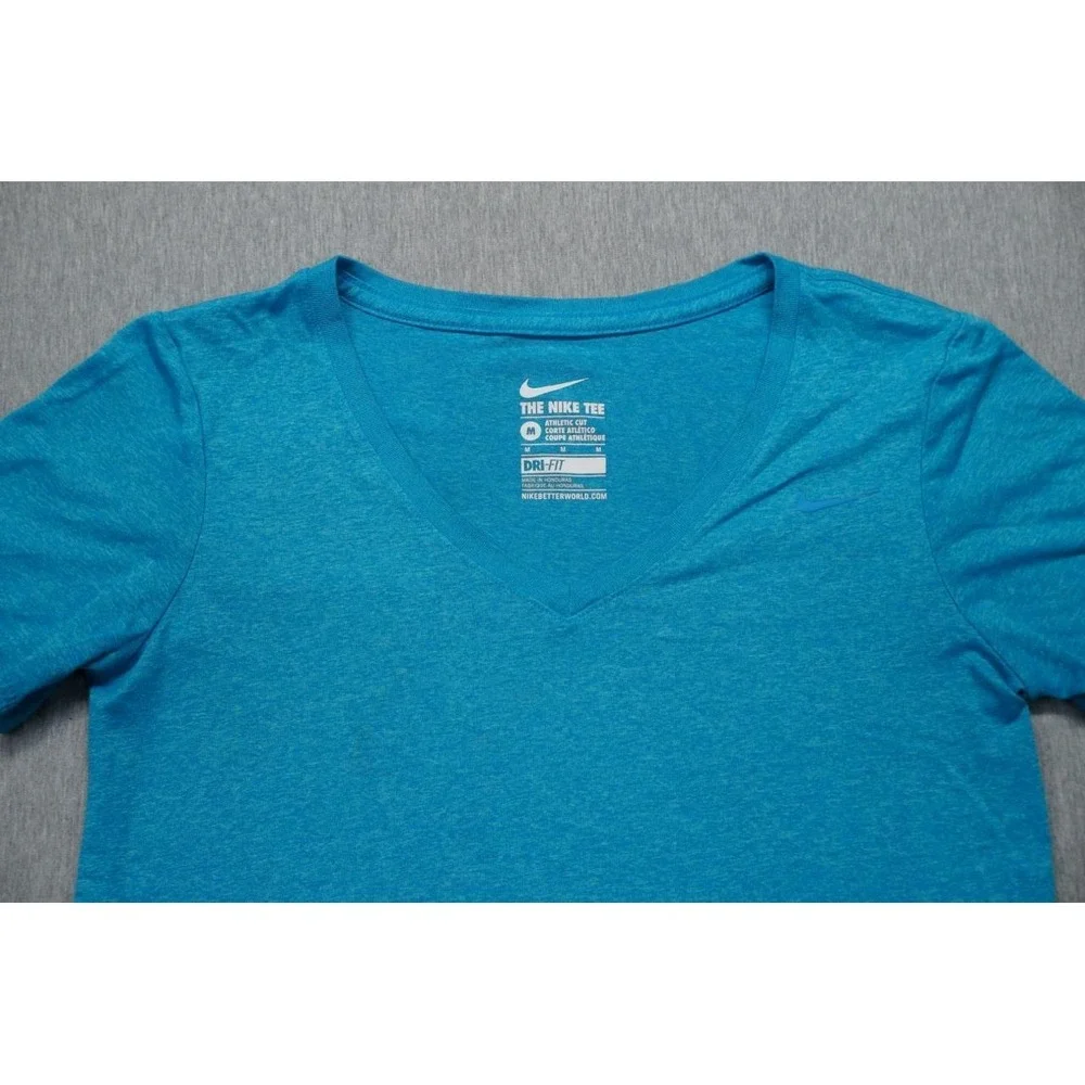 Nike Pro Shirt Womens Medium Blue‎ Short Sleeve Scoop Neck Dri Fit
